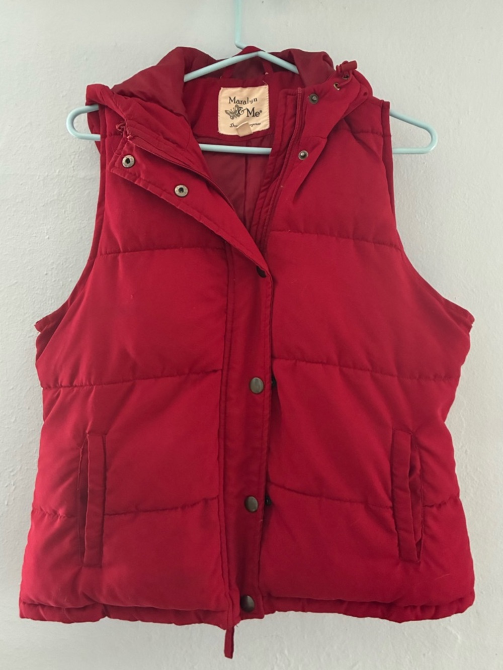 Maralyn & Me Ruby Red Quilted Puffer Vest